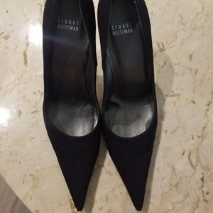 Stuart Weitzman black fabric stilletto
